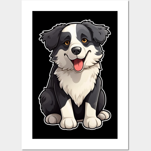 Cute Border Collie Dogs Funny Border Collie Wall Art by fromherotozero